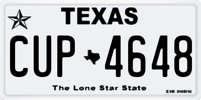 TX license plate CUP4648