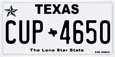 TX license plate CUP4650