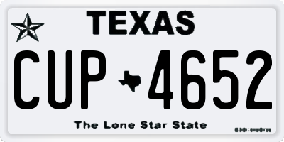 TX license plate CUP4652