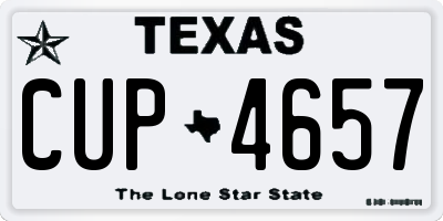 TX license plate CUP4657