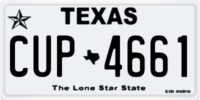 TX license plate CUP4661