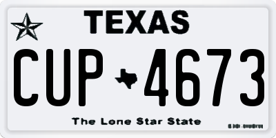 TX license plate CUP4673