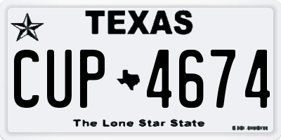 TX license plate CUP4674