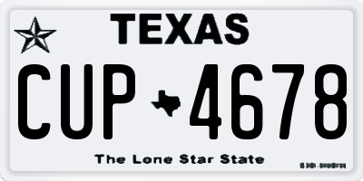 TX license plate CUP4678