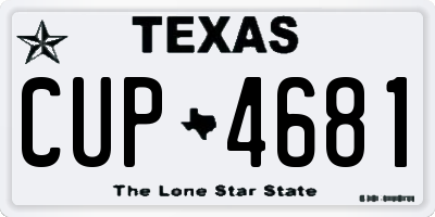TX license plate CUP4681