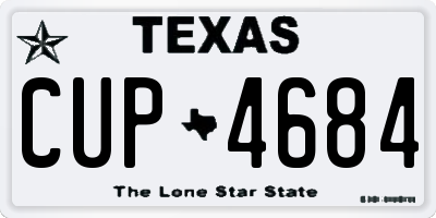 TX license plate CUP4684