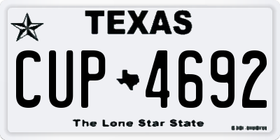 TX license plate CUP4692