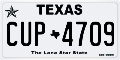 TX license plate CUP4709