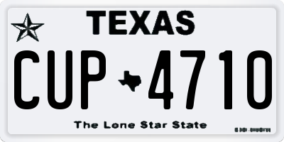 TX license plate CUP4710