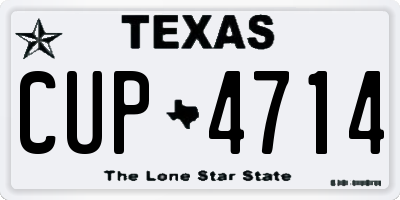 TX license plate CUP4714