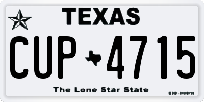 TX license plate CUP4715