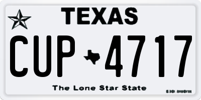 TX license plate CUP4717