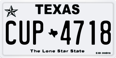 TX license plate CUP4718