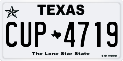 TX license plate CUP4719
