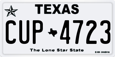 TX license plate CUP4723