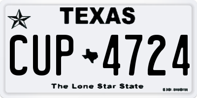TX license plate CUP4724
