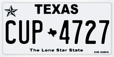 TX license plate CUP4727