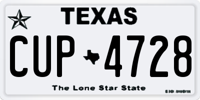 TX license plate CUP4728