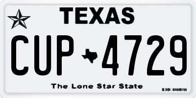 TX license plate CUP4729