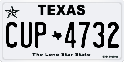 TX license plate CUP4732