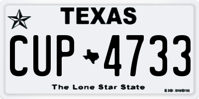 TX license plate CUP4733
