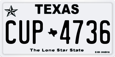 TX license plate CUP4736