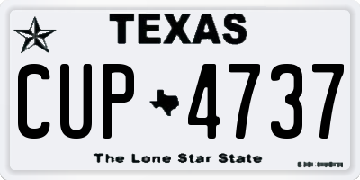TX license plate CUP4737