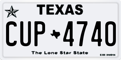 TX license plate CUP4740