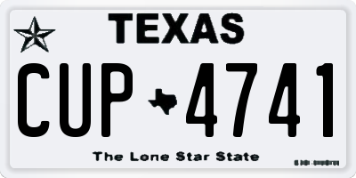 TX license plate CUP4741