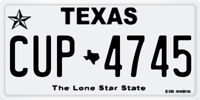 TX license plate CUP4745