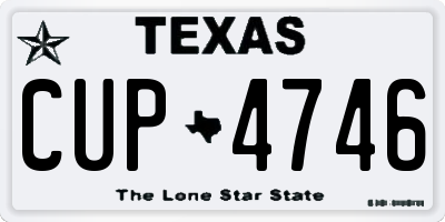 TX license plate CUP4746