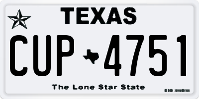 TX license plate CUP4751