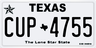 TX license plate CUP4755