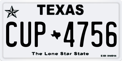 TX license plate CUP4756