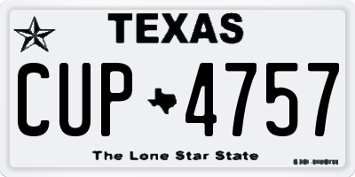 TX license plate CUP4757