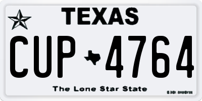 TX license plate CUP4764