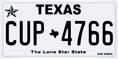 TX license plate CUP4766