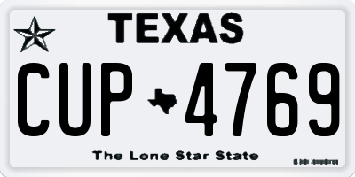 TX license plate CUP4769