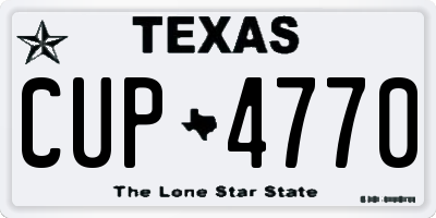 TX license plate CUP4770