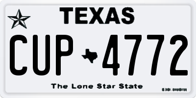 TX license plate CUP4772