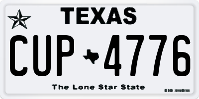 TX license plate CUP4776