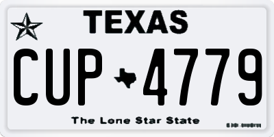 TX license plate CUP4779