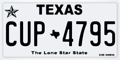 TX license plate CUP4795