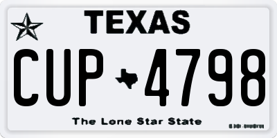 TX license plate CUP4798