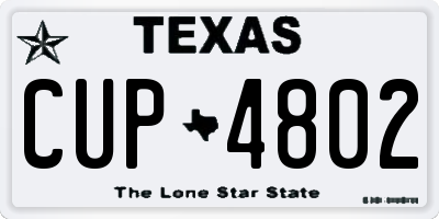 TX license plate CUP4802