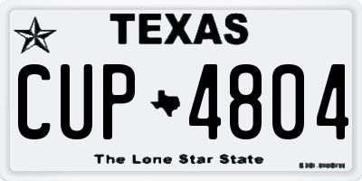 TX license plate CUP4804
