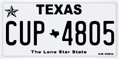 TX license plate CUP4805