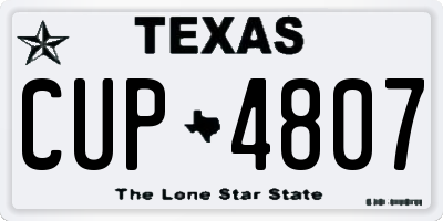 TX license plate CUP4807
