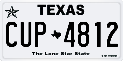 TX license plate CUP4812