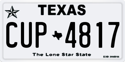 TX license plate CUP4817